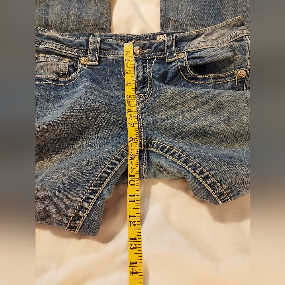 Miss Me Low Rise Edgy Boot Cut Jeans with Embellished Pockets - Picture 4 of 7